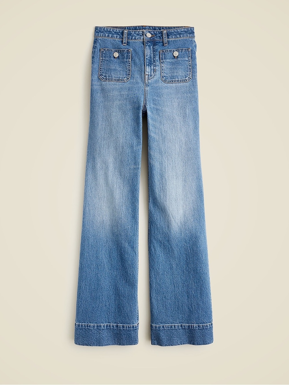 J. Crew NWT High-Rise Sailor Denim Trouser in 1996 Semi-Stretch Jeans Flare